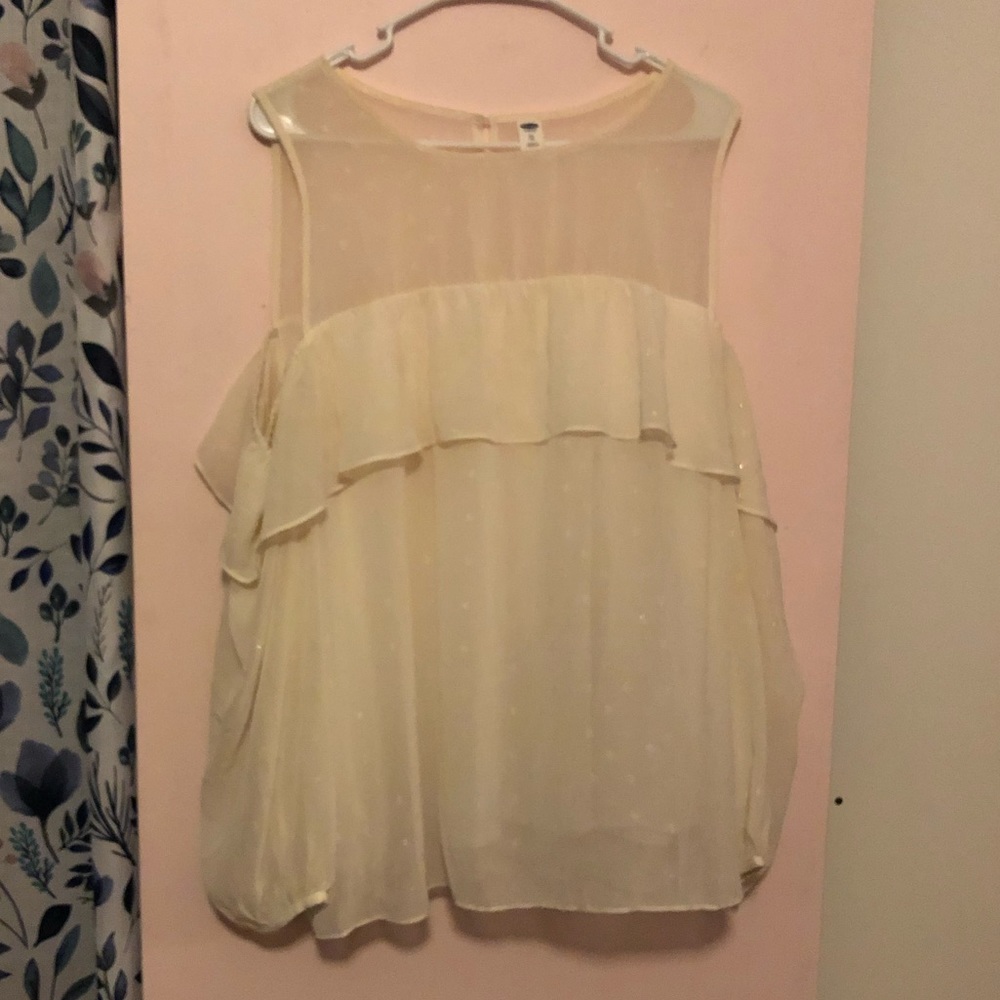 White cold shoulder blouse!